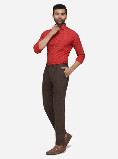 Dark Olive Solid Uno Fit Casual Trouser | JadeBlue Sport