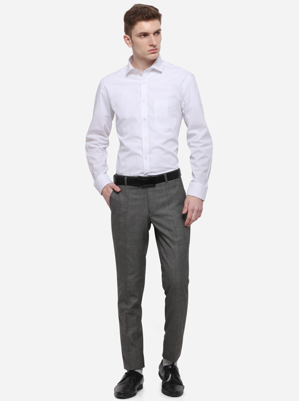 White Solid Slim Fit Formal Shirt | Greenfibre