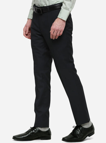 Dark Green Solid Super Slim Fit Formal Trouser | JadeBlue