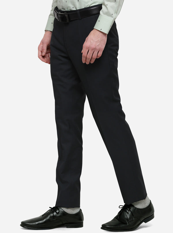 Dark Green Solid Super Slim Fit Formal Trouser | JadeBlue
