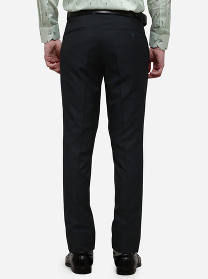 Dark Green Solid Super Slim Fit Formal Trouser | JadeBlue
