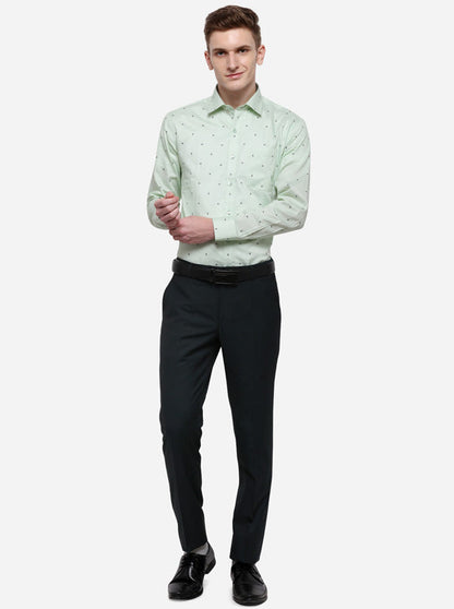 Dark Green Solid Super Slim Fit Formal Trouser | JadeBlue