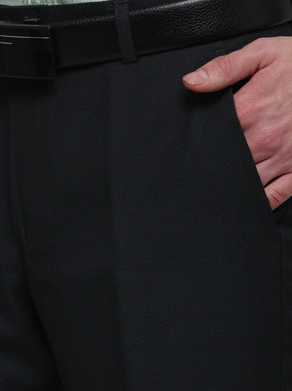 Dark Green Solid Super Slim Fit Formal Trouser | JadeBlue