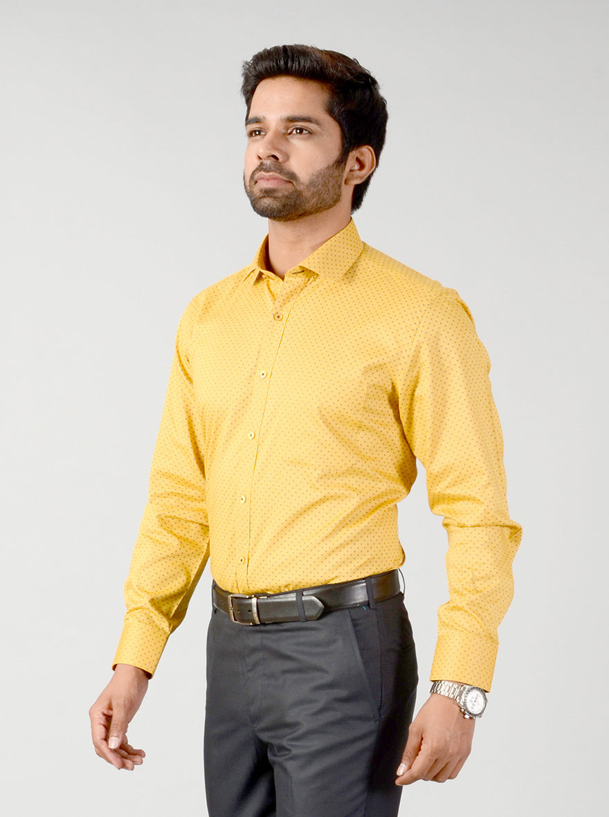 Butterscotch Printed Regular Fit Formal Shirt | Greenfibre