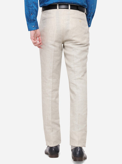 White Solid Slim Fit Formal Trouser | JB Studio