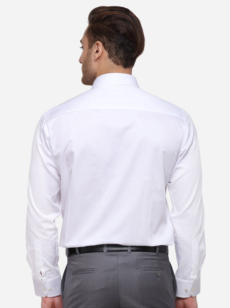 White Solid Slim Fit Formal Shirt | JadeBlue