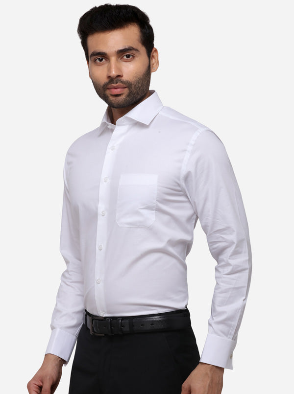 White Solid Regular Fit Formal Shirt | JadeBlue