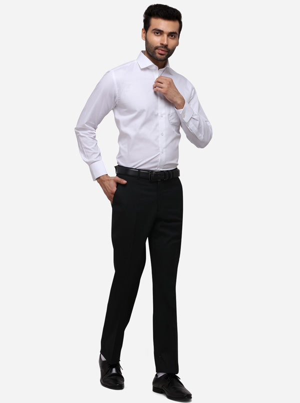 White Solid Regular Fit Formal Shirt | JadeBlue