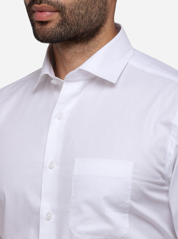 White Solid Regular Fit Formal Shirt | JadeBlue