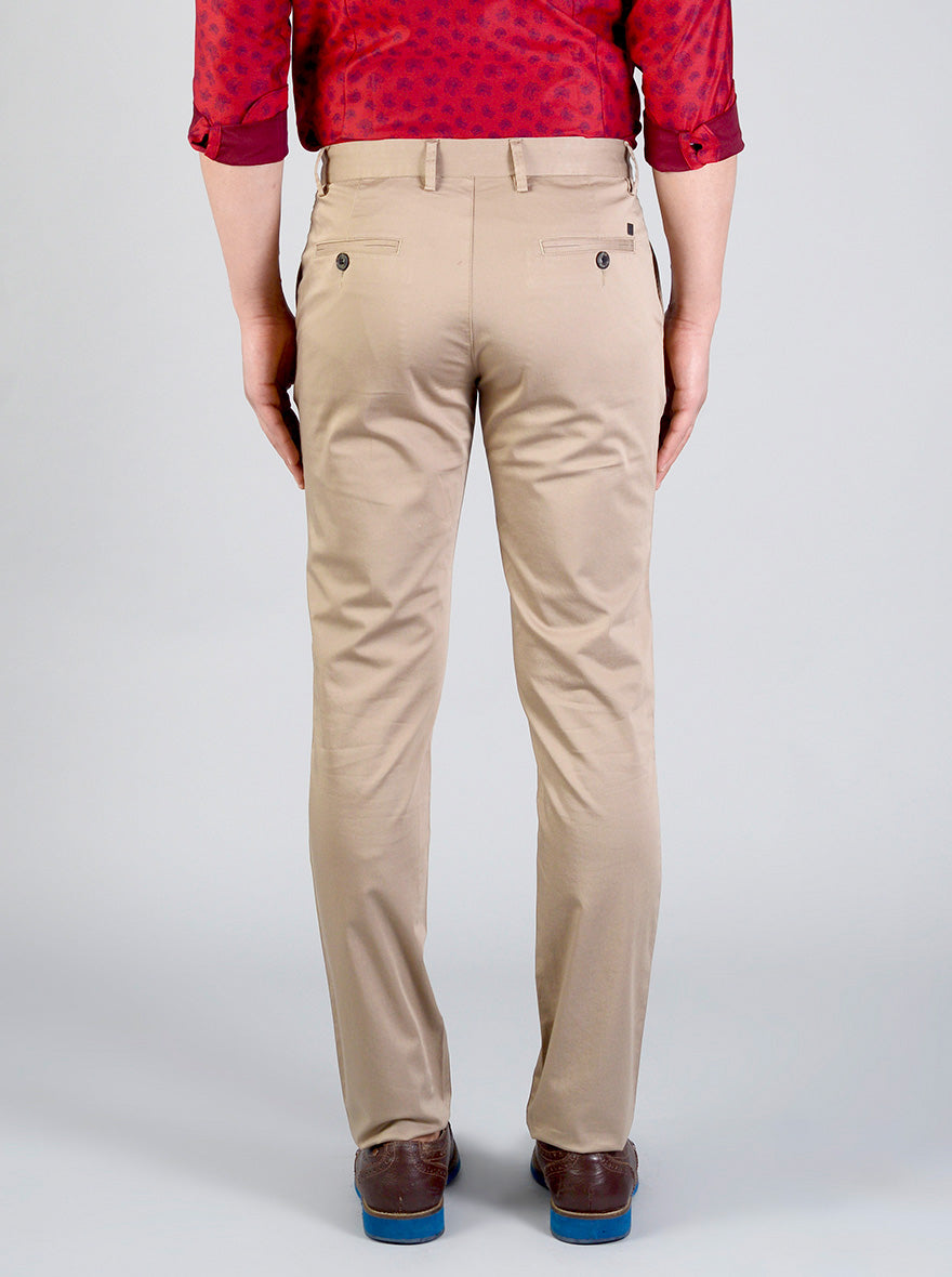 Tuffet Brown Solid Slim Fit Casual Trouser | JB Sport