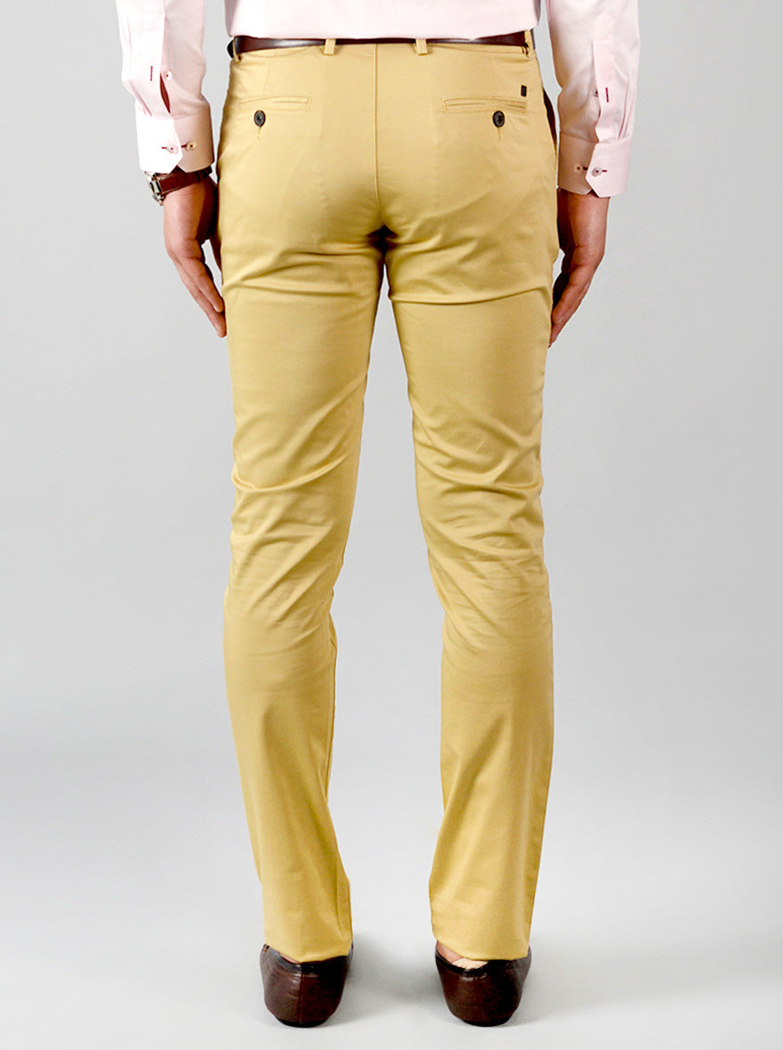 Beige Solid Slim Fit Chinos | JB Sport