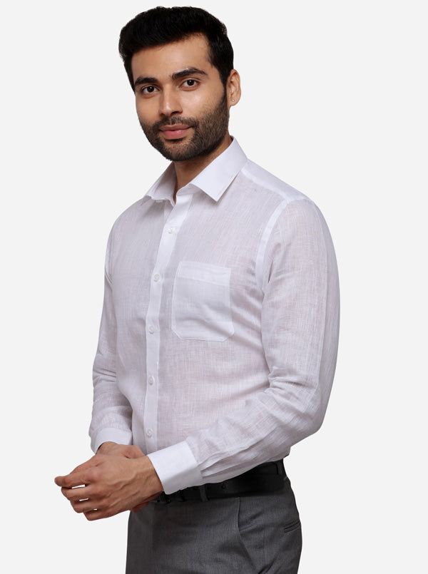 White Solid Regular Fit Formal Shirt | JadeBlue