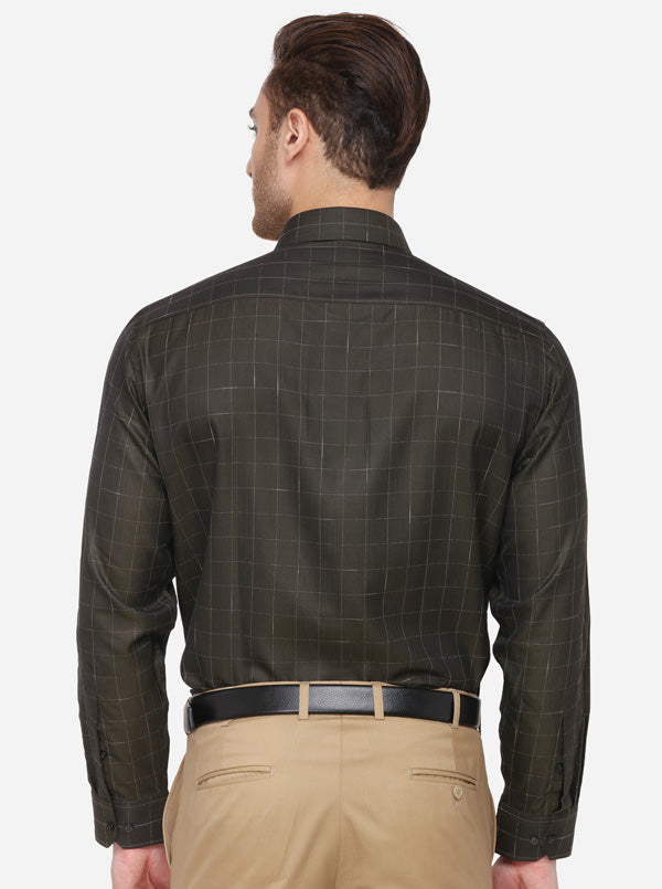 Duck Green Checked Regular Fit Formal Shirt | Greenfibre