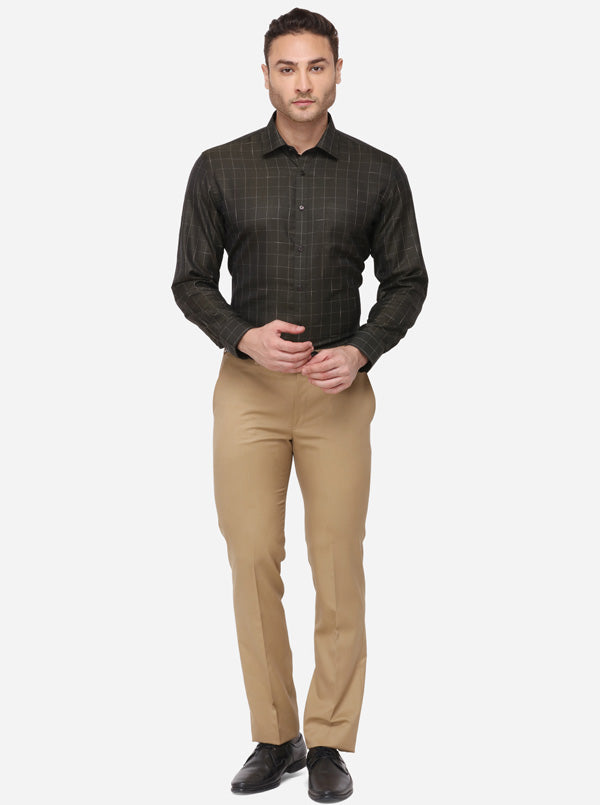Duck Green Checked Regular Fit Formal Shirt | Greenfibre