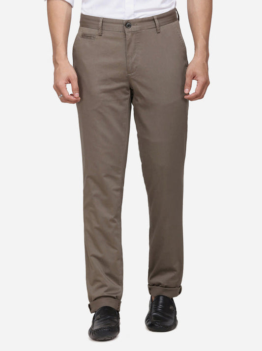 Olive Solid Uno Fit Casual Trouser | JadeBlue Sport