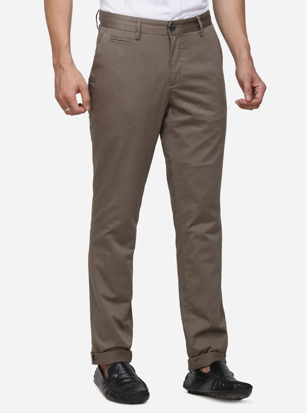 Olive Solid Uno Fit Casual Trouser | JadeBlue Sport