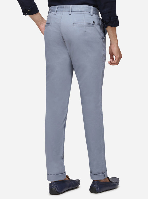 Ashley Blue Solid Uno Fit Casual Trouser | JadeBlue Sport