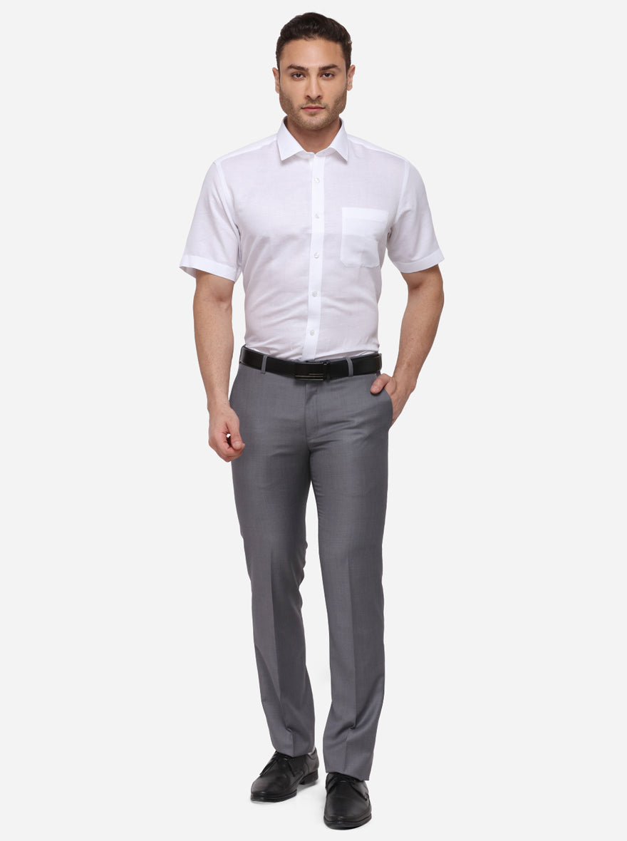 White Solid Regular Fit Formal Shirt | JadeBlue