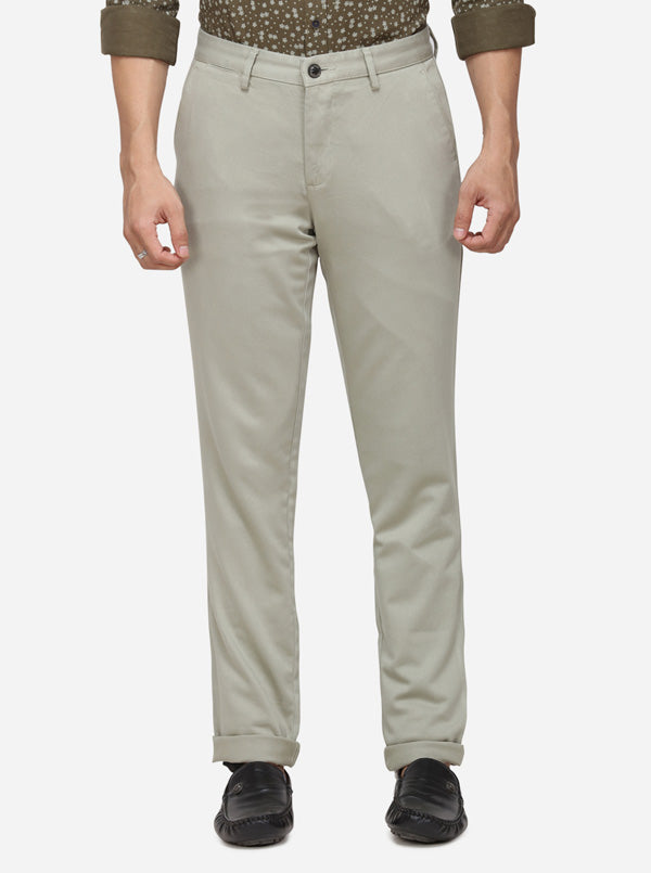 Light Green Solid Uno Fit Casual Trouser | JadeBlue Sport