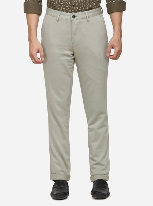 Light Green Solid Uno Fit Casual Trouser | JadeBlue Sport