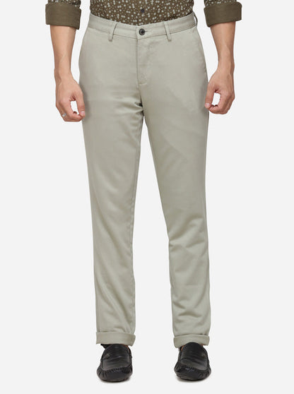Light Green Solid Uno Fit Casual Trouser | JadeBlue Sport