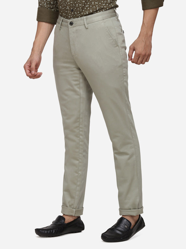 Light Green Solid Uno Fit Casual Trouser | JadeBlue Sport