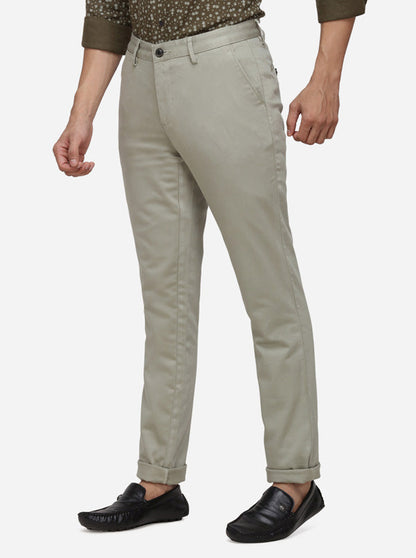 Light Green Solid Uno Fit Casual Trouser | JadeBlue Sport