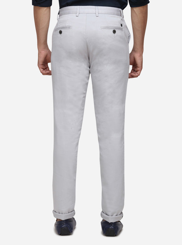 Light Beige Solid Uno Fit Casual Trouser | JadeBlue Sport