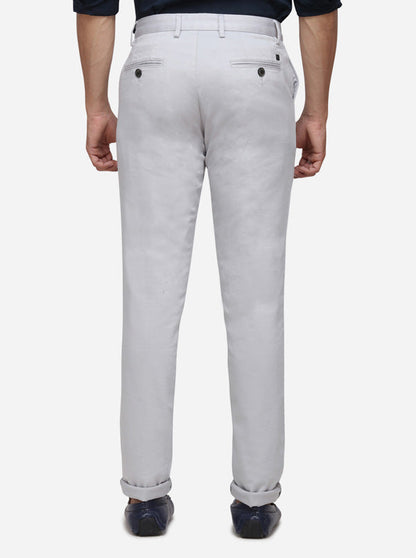 Light Beige Solid Uno Fit Casual Trouser | JadeBlue Sport