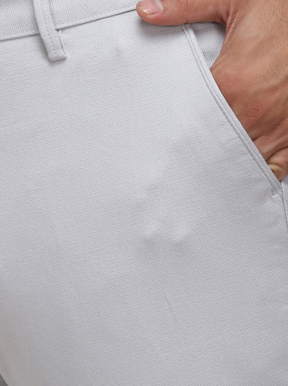 Light Beige Solid Uno Fit Casual Trouser | JadeBlue Sport