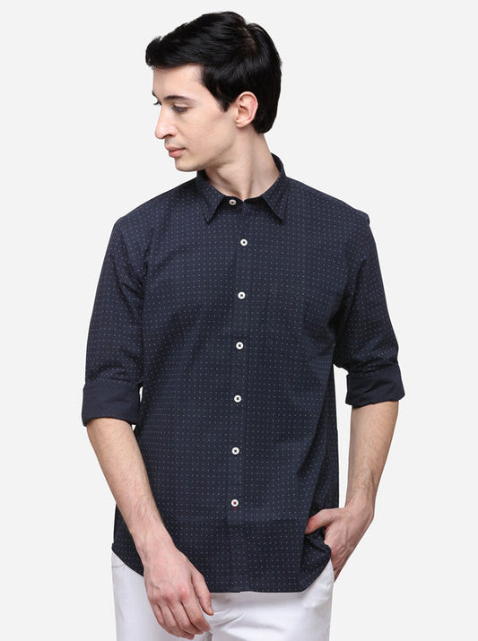 Black Smart Fit Printed Casual Shirt | Greenfibre