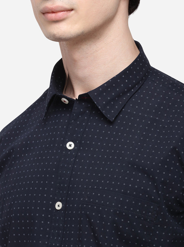 Black Smart Fit Printed Casual Shirt | Greenfibre