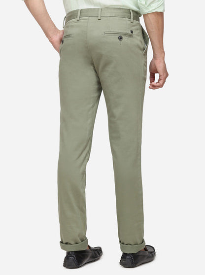 Light Green Solid Uno Fit Casual Trouser | JadeBlue Sport