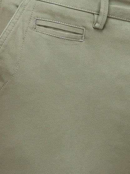 Light Green Solid Uno Fit Casual Trouser | JadeBlue Sport