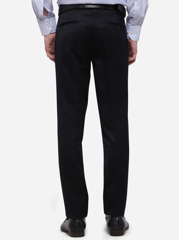 Black Solid Slim Fit Formal Trouser | JB Studio