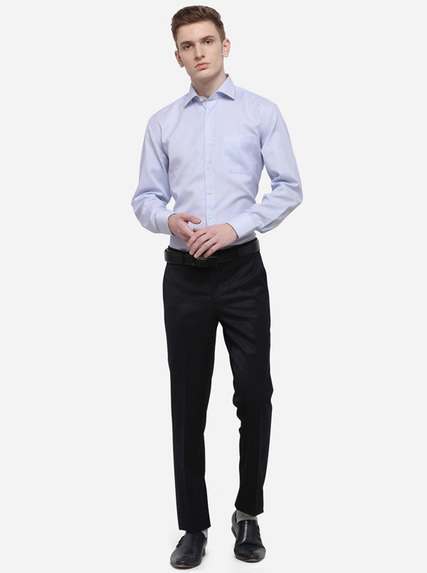 Black Solid Slim Fit Formal Trouser | JB Studio