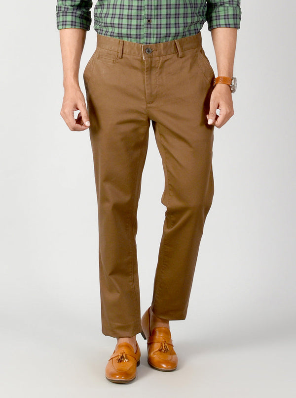 Kangaroo Brown Striped Slim Fit Casual Trouser | JB Sport