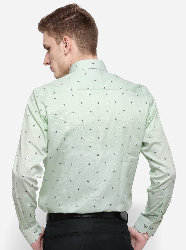 Light Pista Printed Slim Fit Formal Shirt | Metal