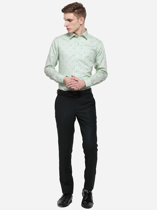 Light Pista Printed Slim Fit Formal Shirt | Metal