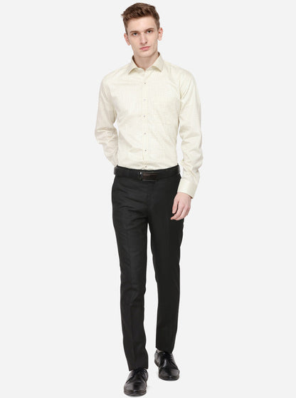 Black Solid Slim Fit Formal Trouser | Greenfibre