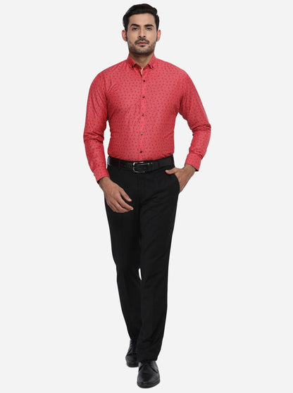 Red Printed Slim Fit Party wear Shirt | Greenfibre