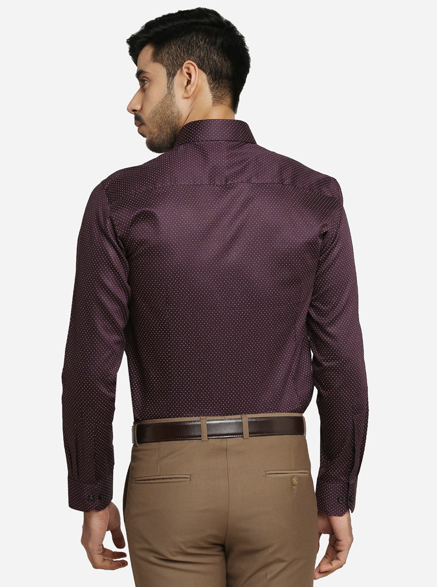 Purple Printed Slim Fit Party Wear Shirt | Greenfibre