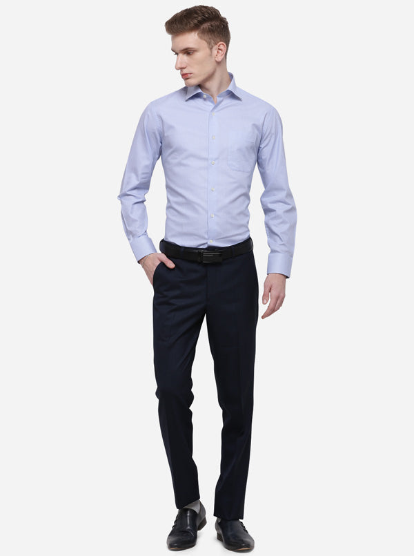 Sky Blue Dobby Regular Fit Formal Shirt | JadeBlue