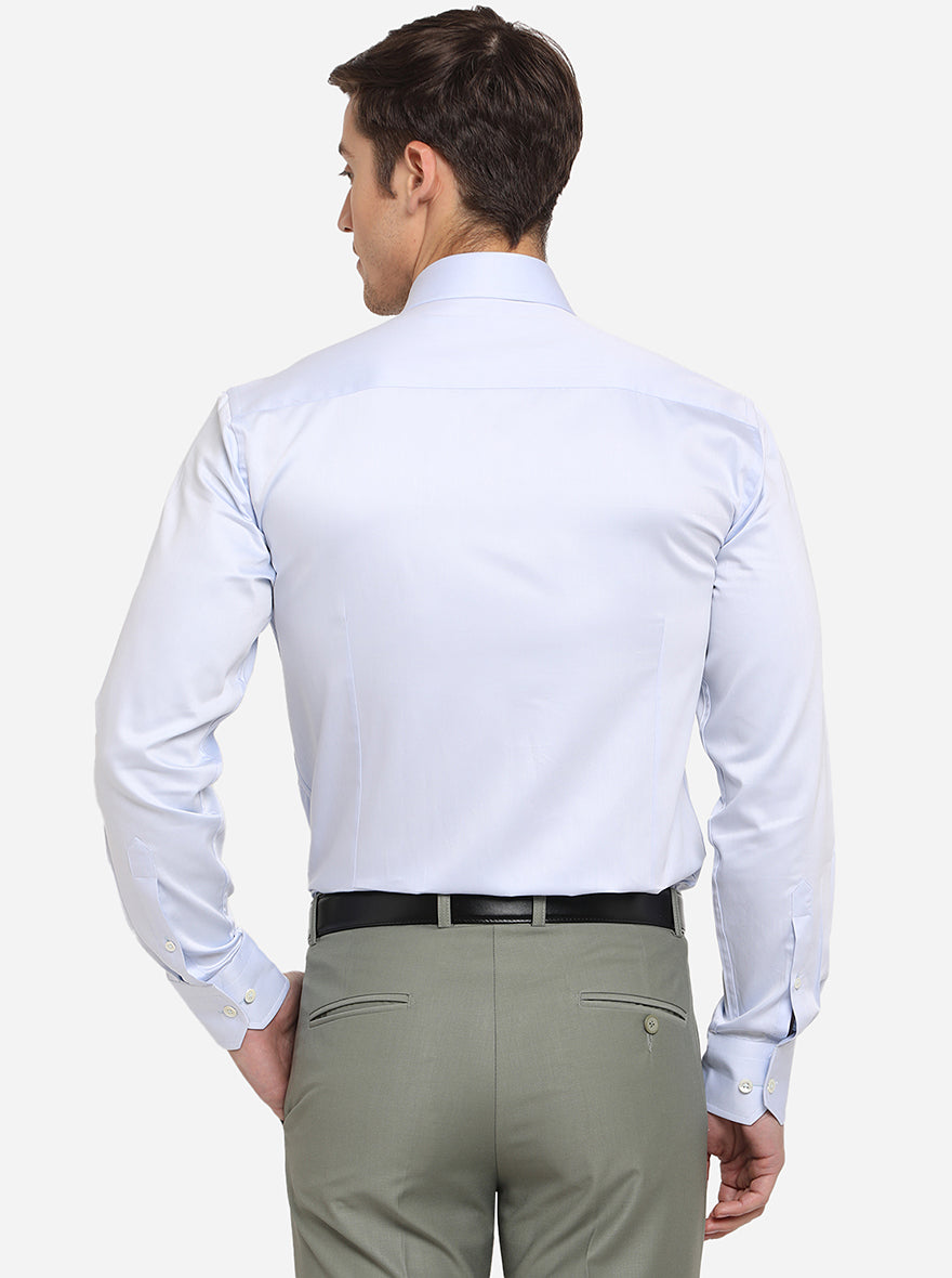 Sky Blue Solid Slim Fit Formal Shirt | JadeBlue