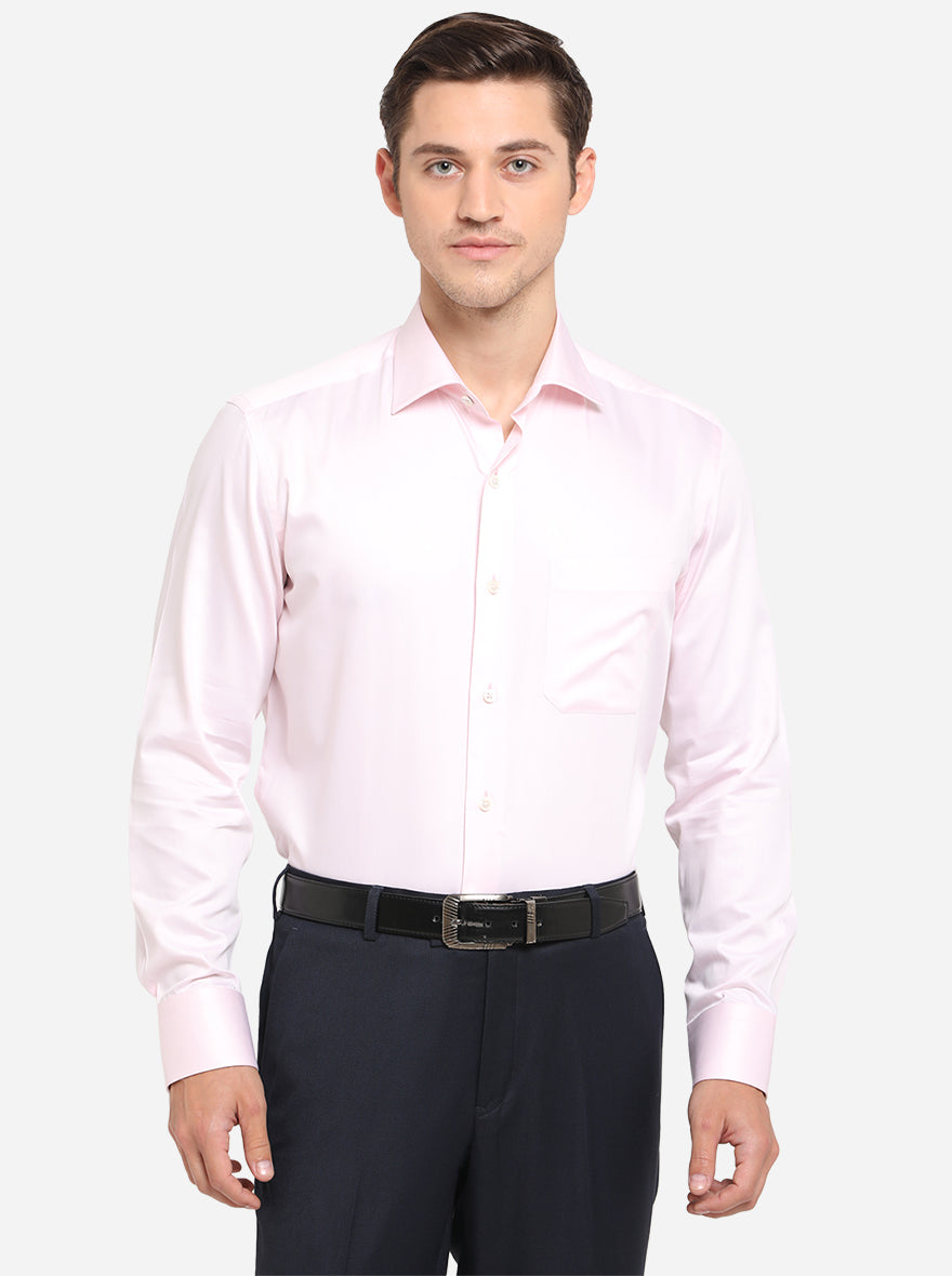 Pink Solid Slim Fit Formal Shirt | JadeBlue