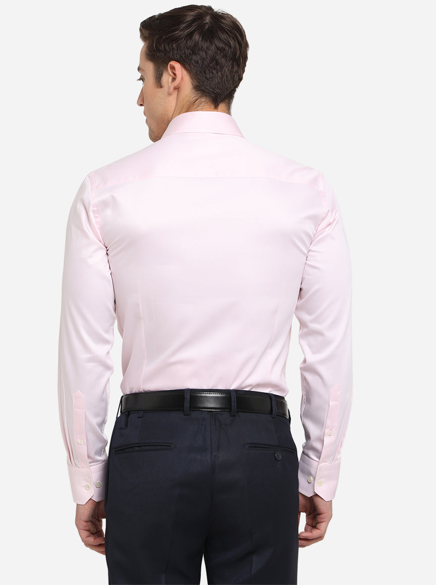 Pink Solid Slim Fit Formal Shirt | JadeBlue