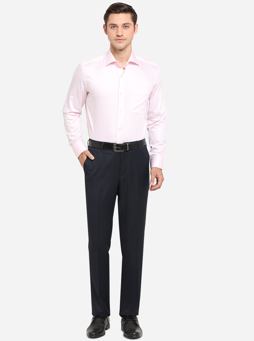 Pink Solid Slim Fit Formal Shirt | JadeBlue