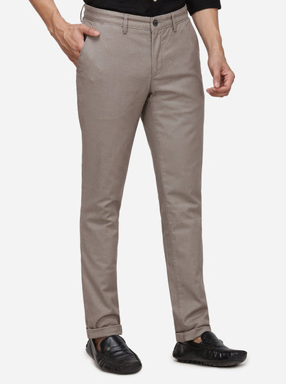 Grey Checked Uno Fit Casual Trouser | JadeBlue Sport