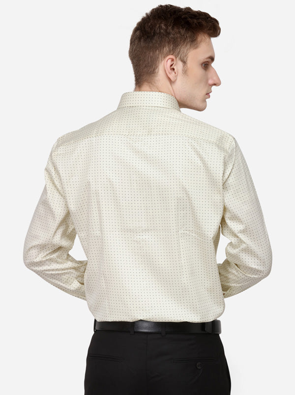 Yellow & Black Printed Regular Fit Formal Shirt | JadeBlue