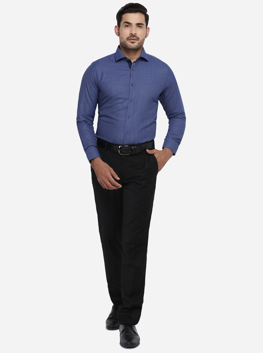 Blue Dobby Slim Fit Party wear Shirt | Greenfibre